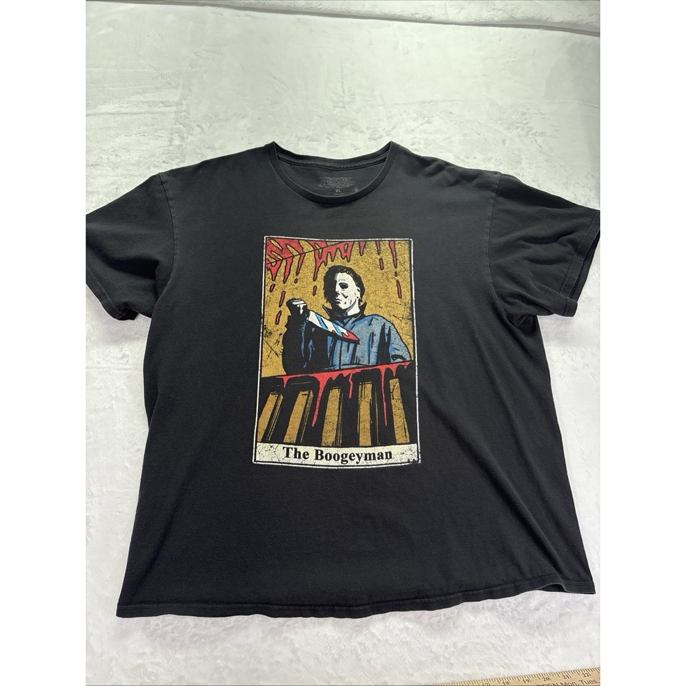 Halloween Michael Myers "The Boogeyman" Tee T Shirt Black Tarot Card Horror XL